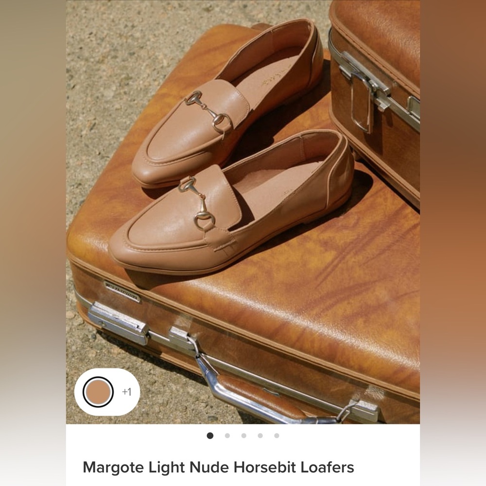 Lulu's Margote Light Nude Horsebit Loafers 6.5-7